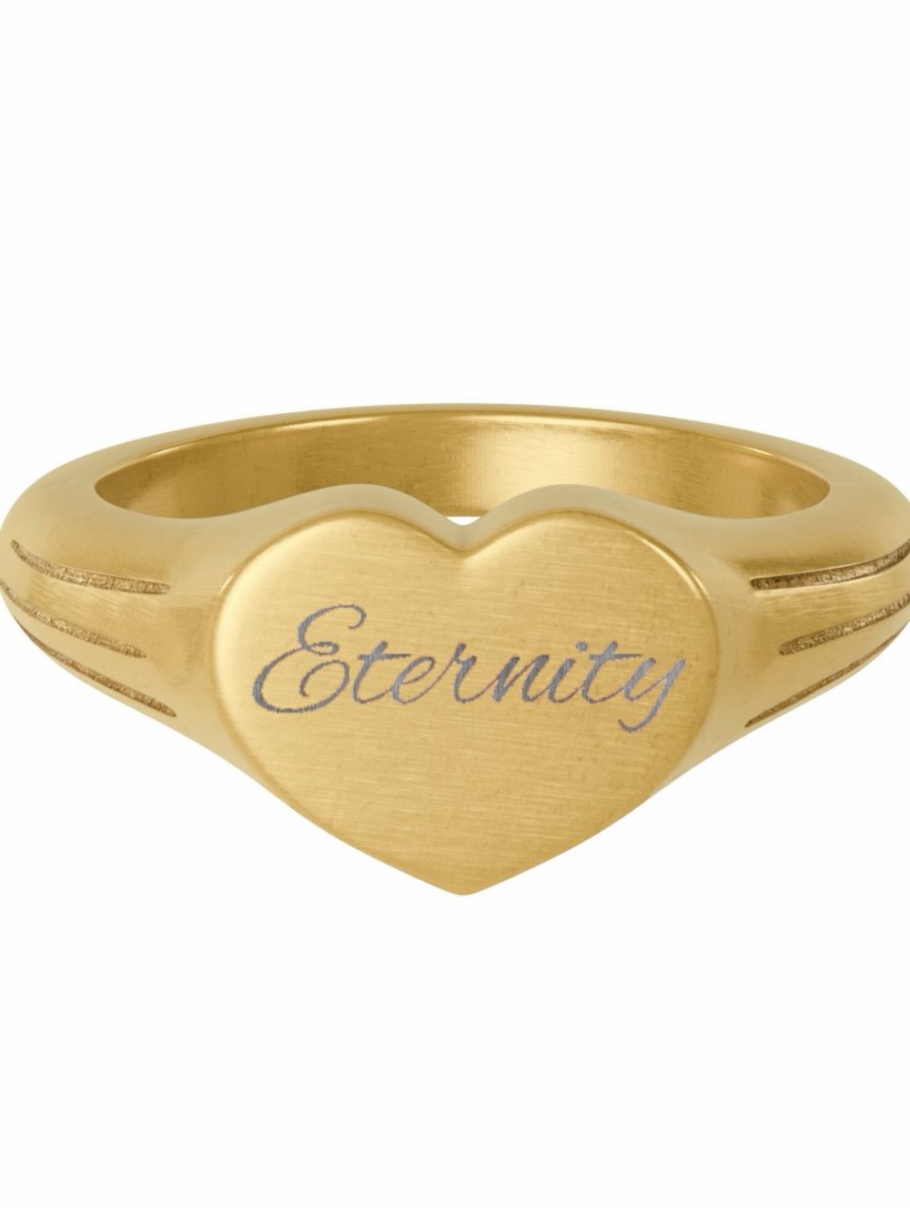 Gold 'Eternity' Heart Signet Ring